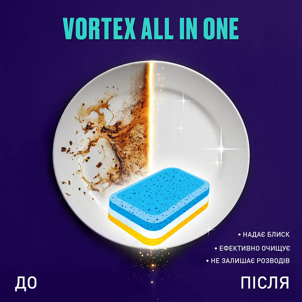 Таблетки для посудомийної машини Vortex All in One 60 шт.  - фото 5