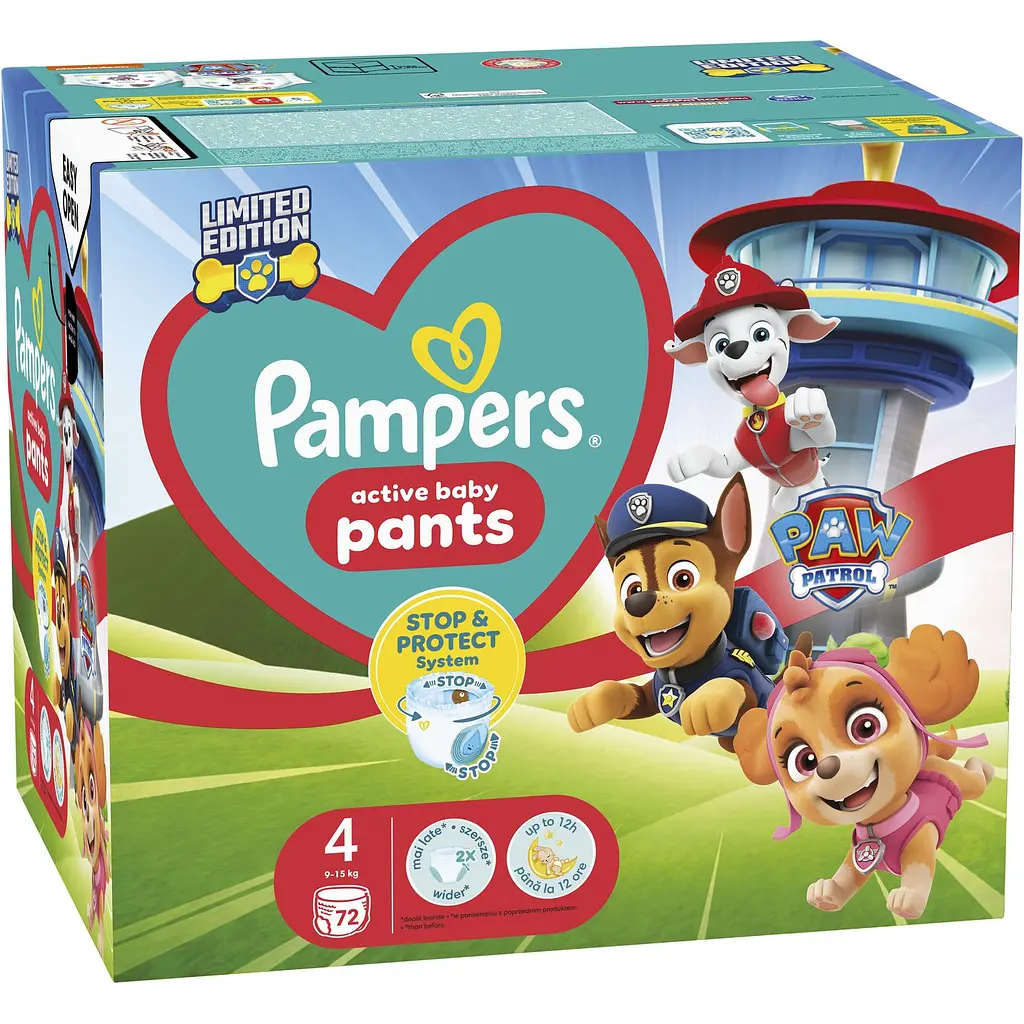 Набір підгузки-трусики Pampers Active Baby Pants Щенячий патруль Розмір 4 (9-15 кг) 72 шт. - фото 2