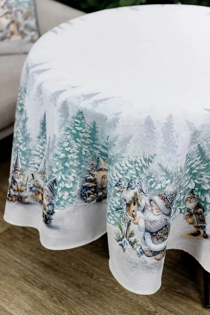 Скатертина Прованс гобеленова Казкові гноми 180 см (38459) - фото 2