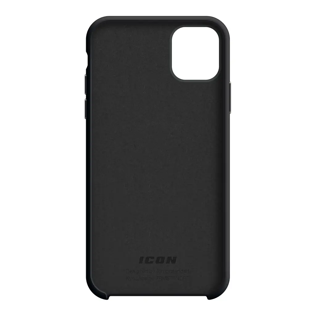 Силиконовый чехол для Apple iPhone 11, ICON2 Case, черный, противоударный, панель, защита всего корпуса, матовая поверхность Soft Touch, выступает над дисплеем, совместим с защитными стеклами и пленками, с микрофиброй, ArmorStandart (ARM60552) - фото 2