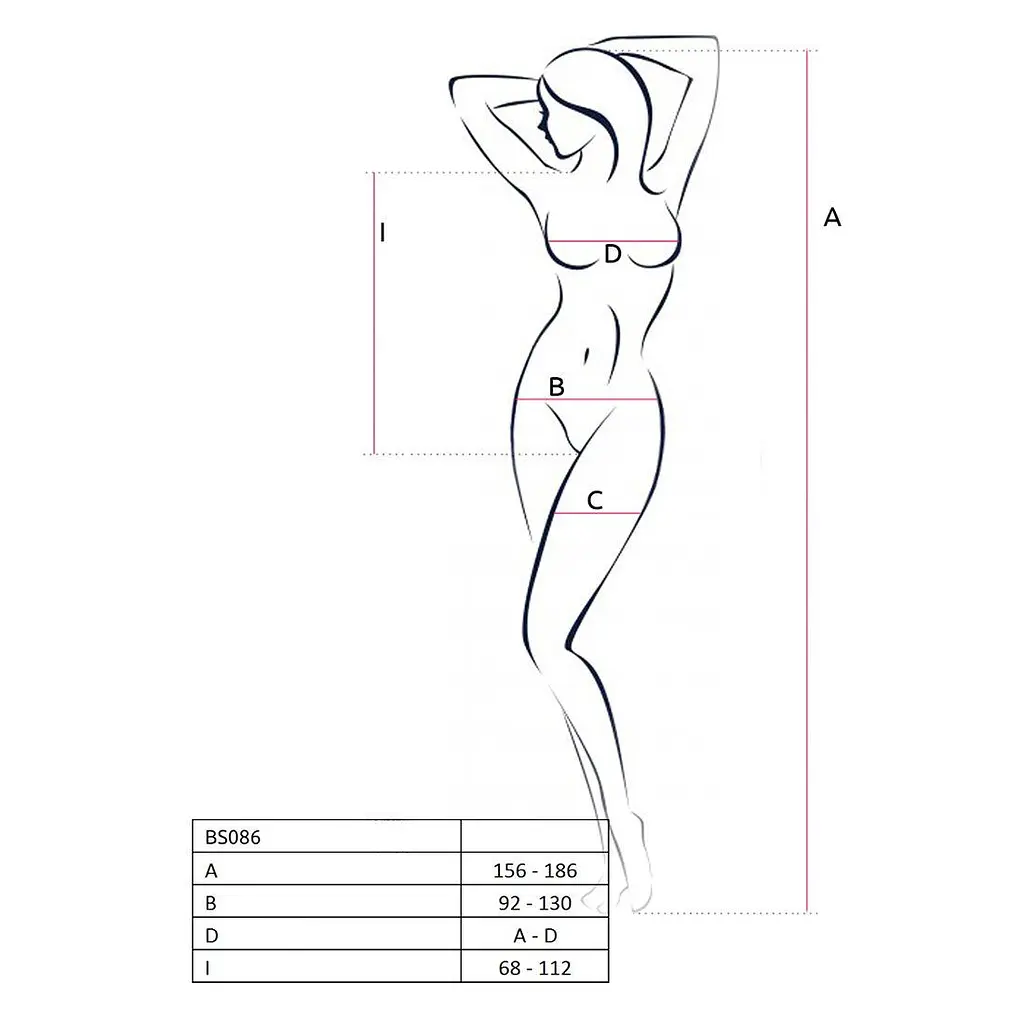 Бодістокінг з доступом Passion BS086 white вертикальна сітка виріз на спинці One size - фото 5
