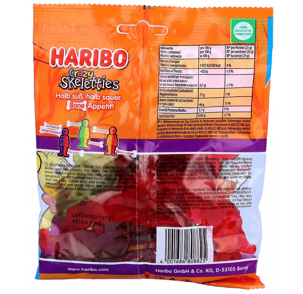 Желейні цукерки Haribo Crazy Skelleties 160г - фото 3