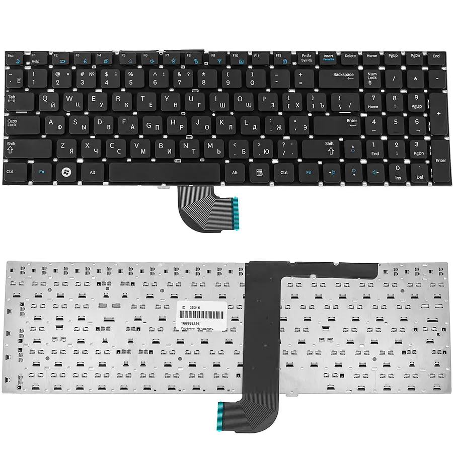 Клавіатура для ноутбука SAMSUNG (RC528, RC530, RF510, RF511, Q530) rus, black, без фрейма - фото 2