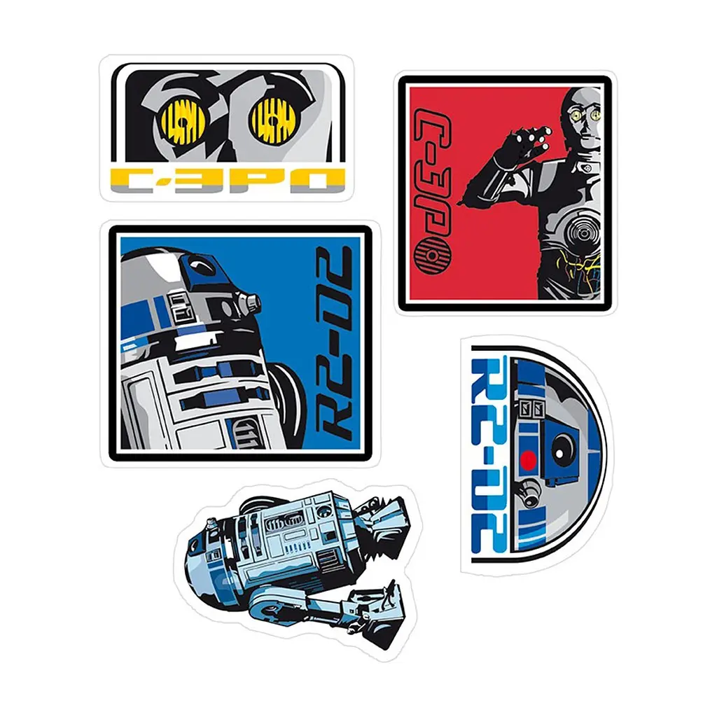 Стікер-наклейка ABYstyle Star Wars — R2-D2/C3PO 16х11 см / 2 аркуші (ABYDCO160) - фото 3