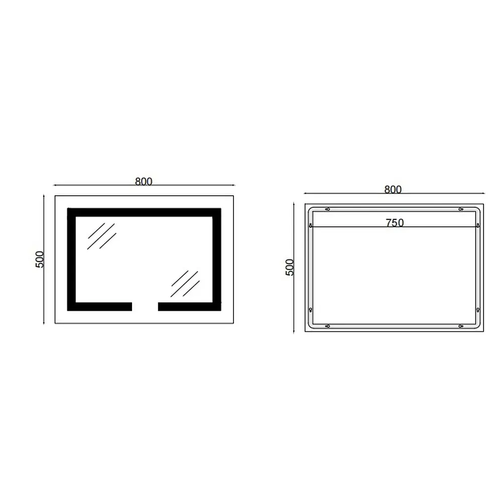 Дзеркало Mixxus Hard MR07-80x50 (LED Touch, антизапотівання, димер, регулювання яскравості) MI6658 - фото 9