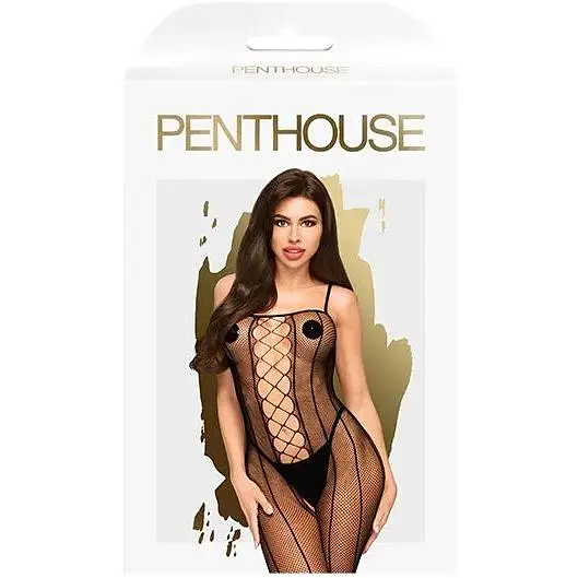 Бодістокінг зі шнурівкою та вертикальними швами Penthouse - Drop-dead Tasty Black S/L - фото 3