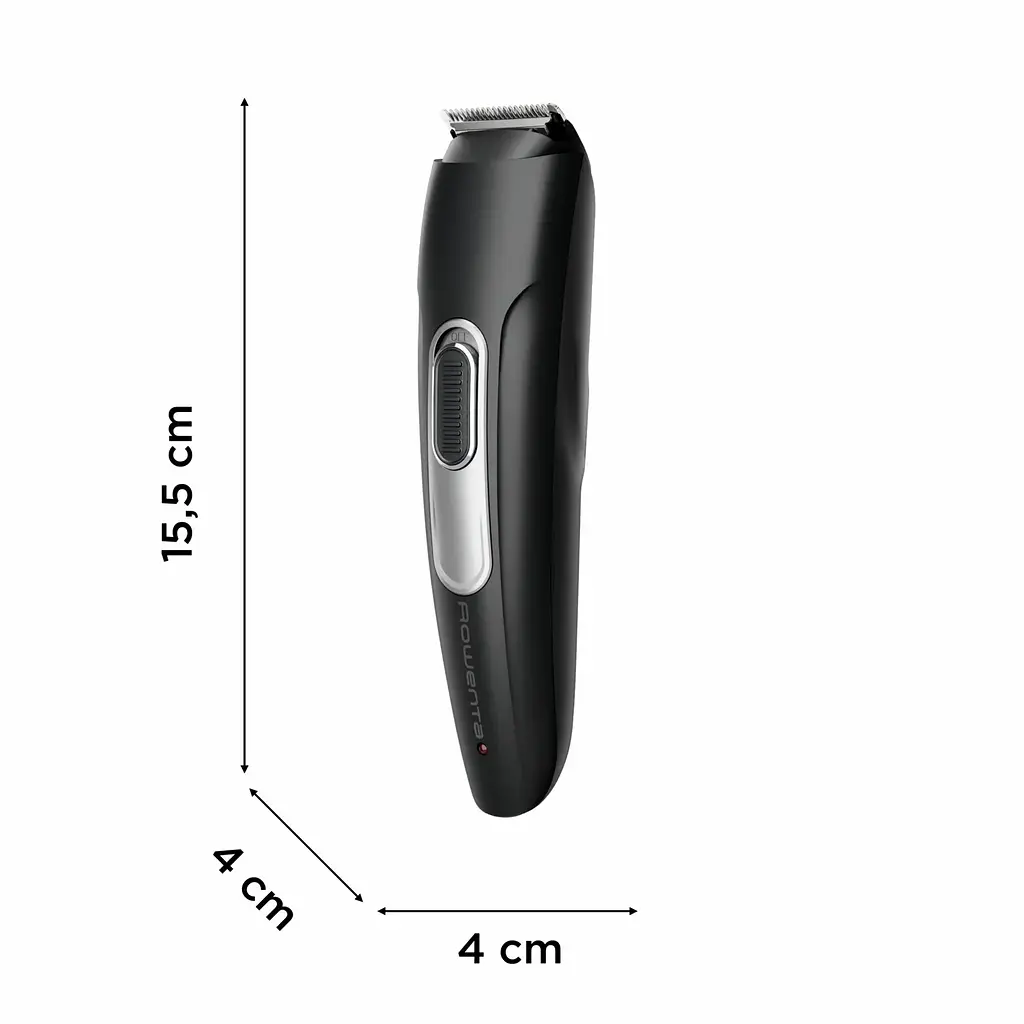 Тример Rowenta Stylis Easy, для бороди та вусів, мережа+акум., насадок-2, сталь, чорний - фото 3
