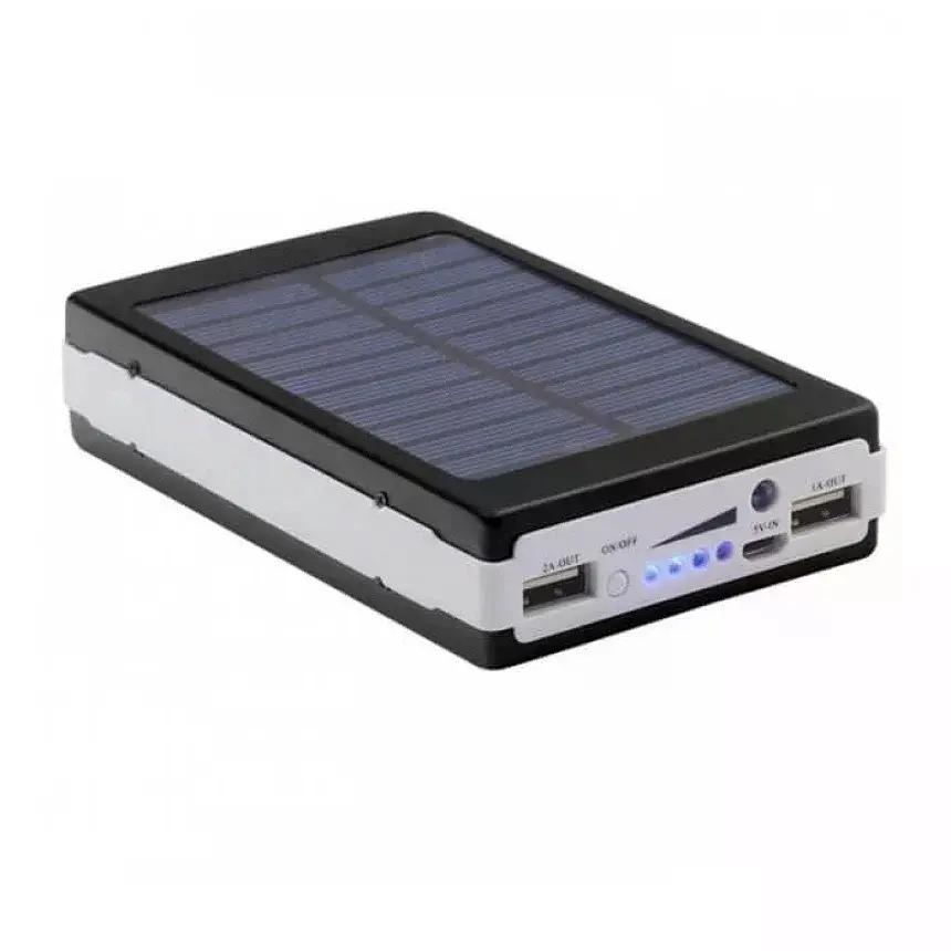 Солнечный повербанк UNIQUE 90000/9600 мА·ч • Портативный внешний аккумулятор Solar с фонариком для телефона и USB-гаджетов - фото 2
