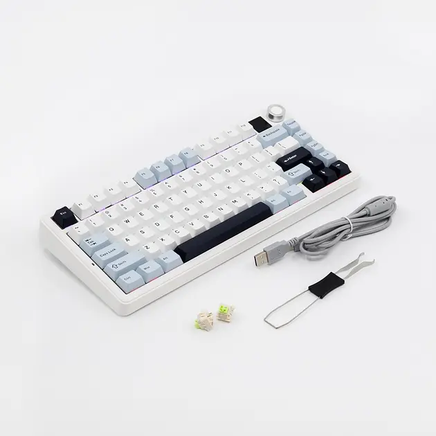 Ігрова механічна клавіатура Aula F75 Max / Три режими підключення / LEOBOG Reaper Switch / Біла - фото 5