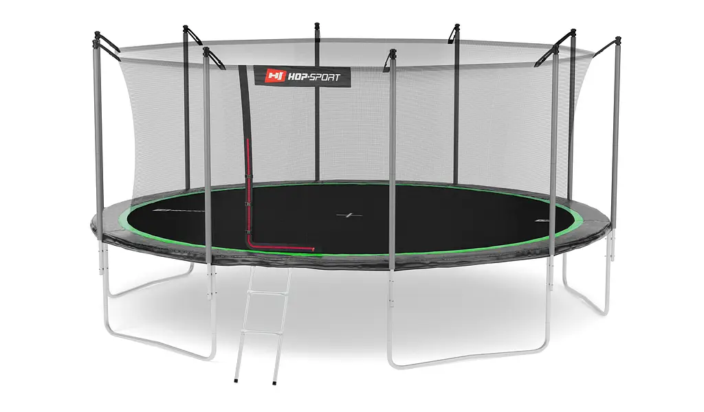 Батут Hop-Sport 16ft (488см) чорно-зелений з внутрішньою сіткою - фото 4