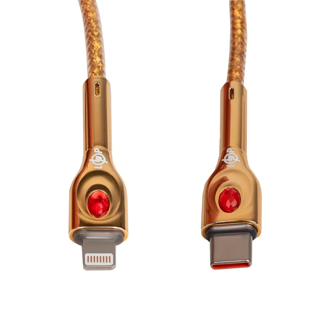 Кабель LogicPower C301ML USB Type-C - Lightning 30 Вт QC 1 м золотистий