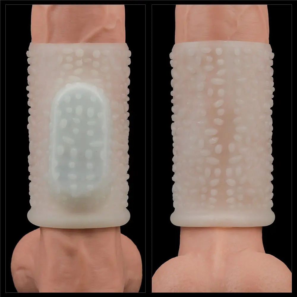 Вібронасадка на член Lovetoy Vibrating Drip Knights Ring, 10 см (білий) - фото 3