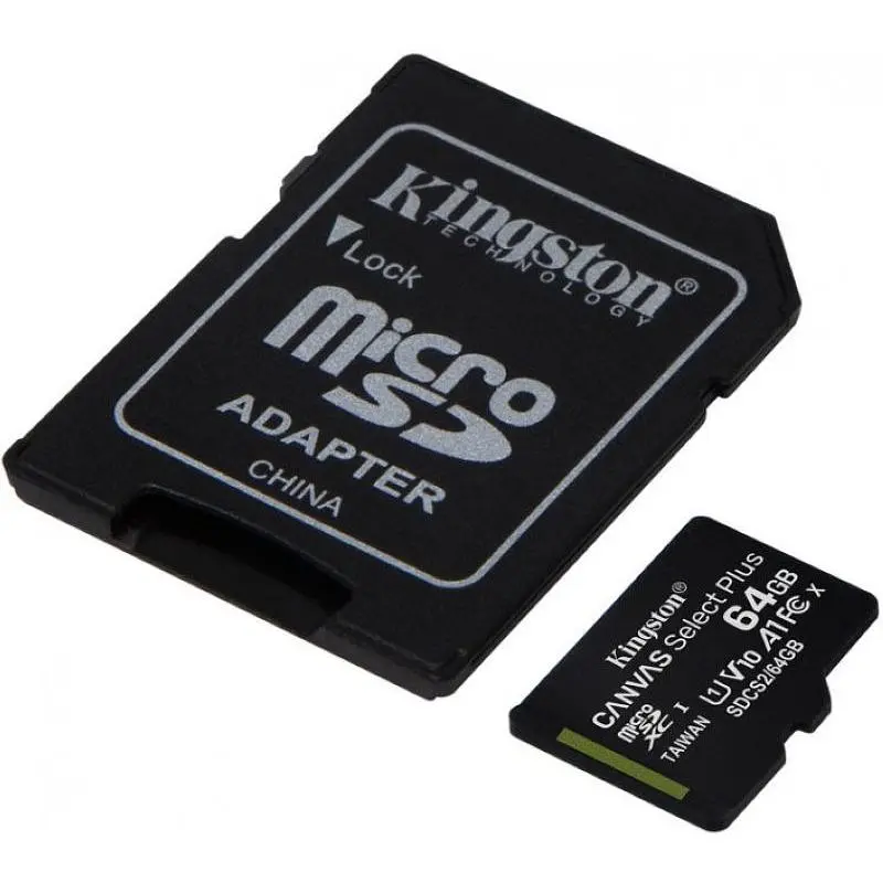 Карта памяти Kingston microSDXC 64GB Class 10 UHS-I U1 V10 A1 + SD-adapter (SDCS2/64GB) - фото 2