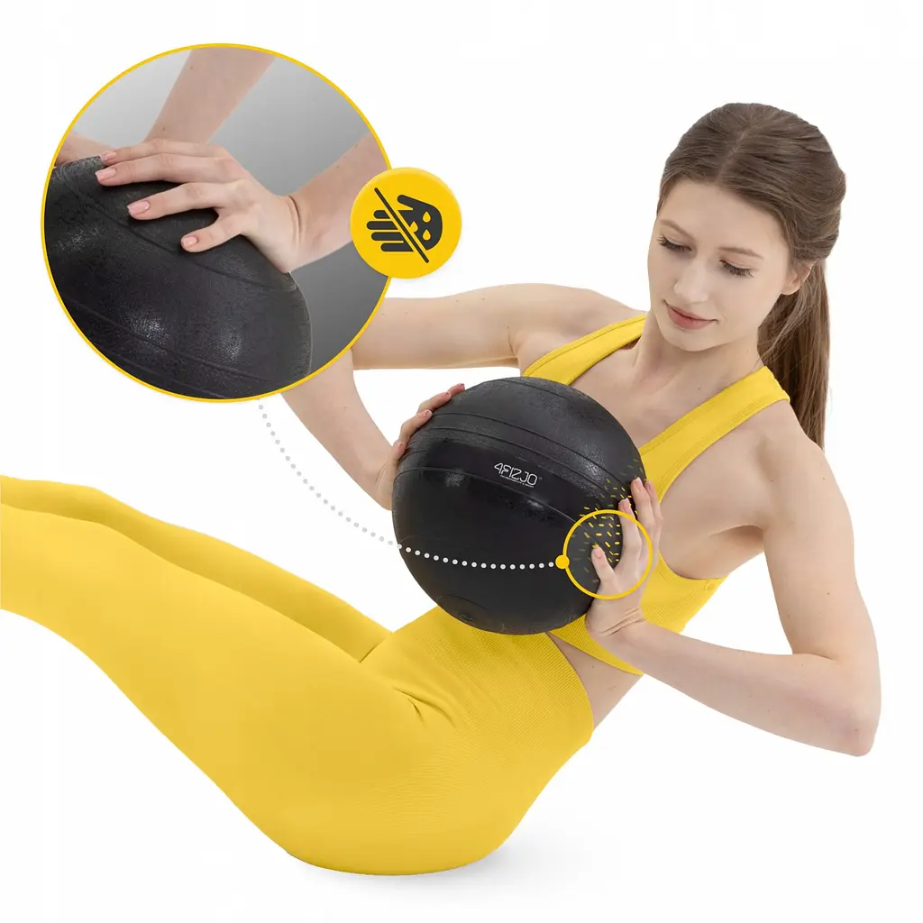 Слембол (медицинский мяч) для кроссфита 4FIZJO Slam Ball 7 кг Black (P-5907739315434) - фото 3