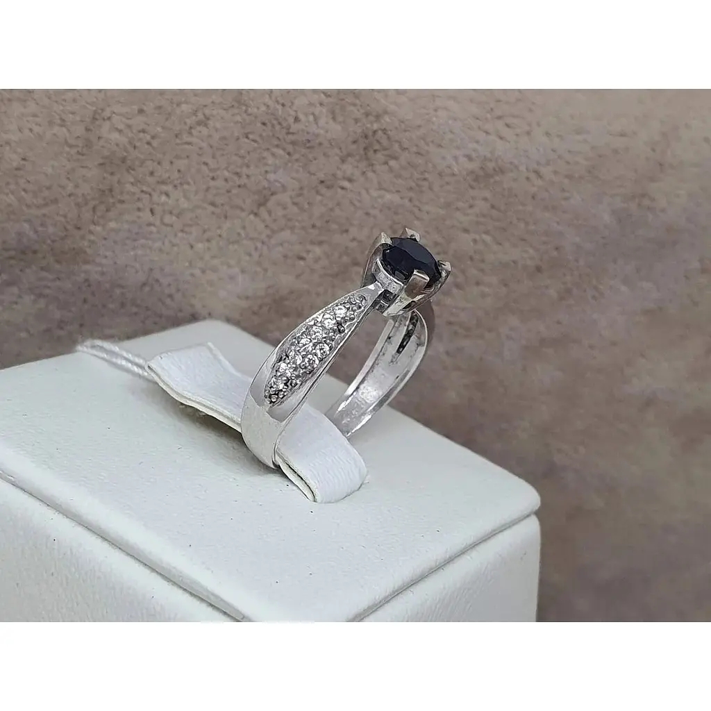 Серебряное кольцо Агни Анни с сапфиром. 1685/9Р-SPH 16 - фото 3