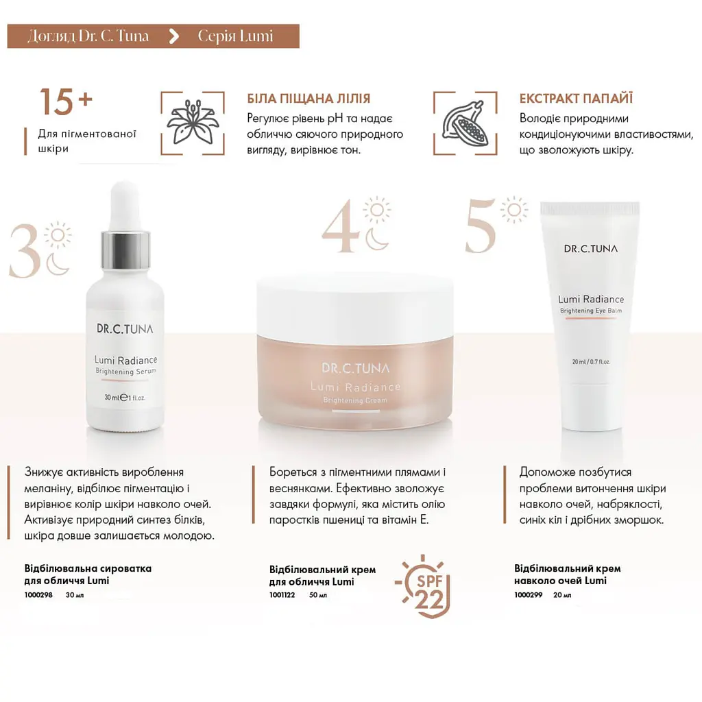 Відбілювальний крем навколо очей Farmasi Lumi Radiance Dr. C.Tuna 20 мл - фото 8