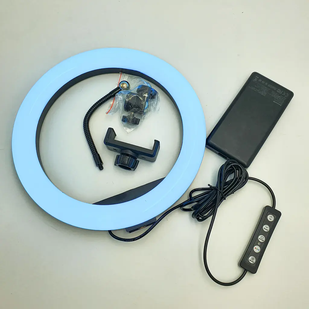 Кільцева LED лампа 26см 15W RGB 8 кольорів для фотографів блогерів тиктокерів візажистів SOFT RING LIGHT MG26 - фото 8
