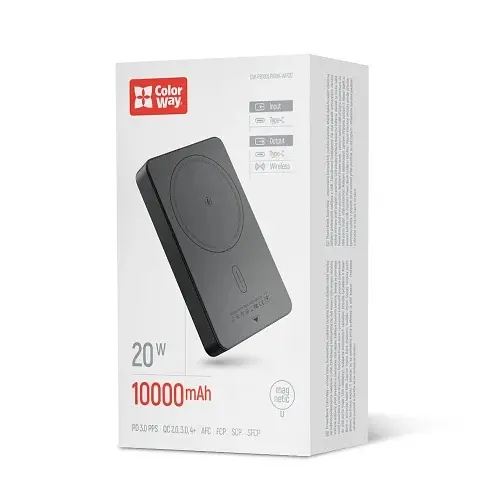 Універсальна мобільна батарея 10000 mAh, Black, 20 Вт ColorWay teh0027611 - фото 7