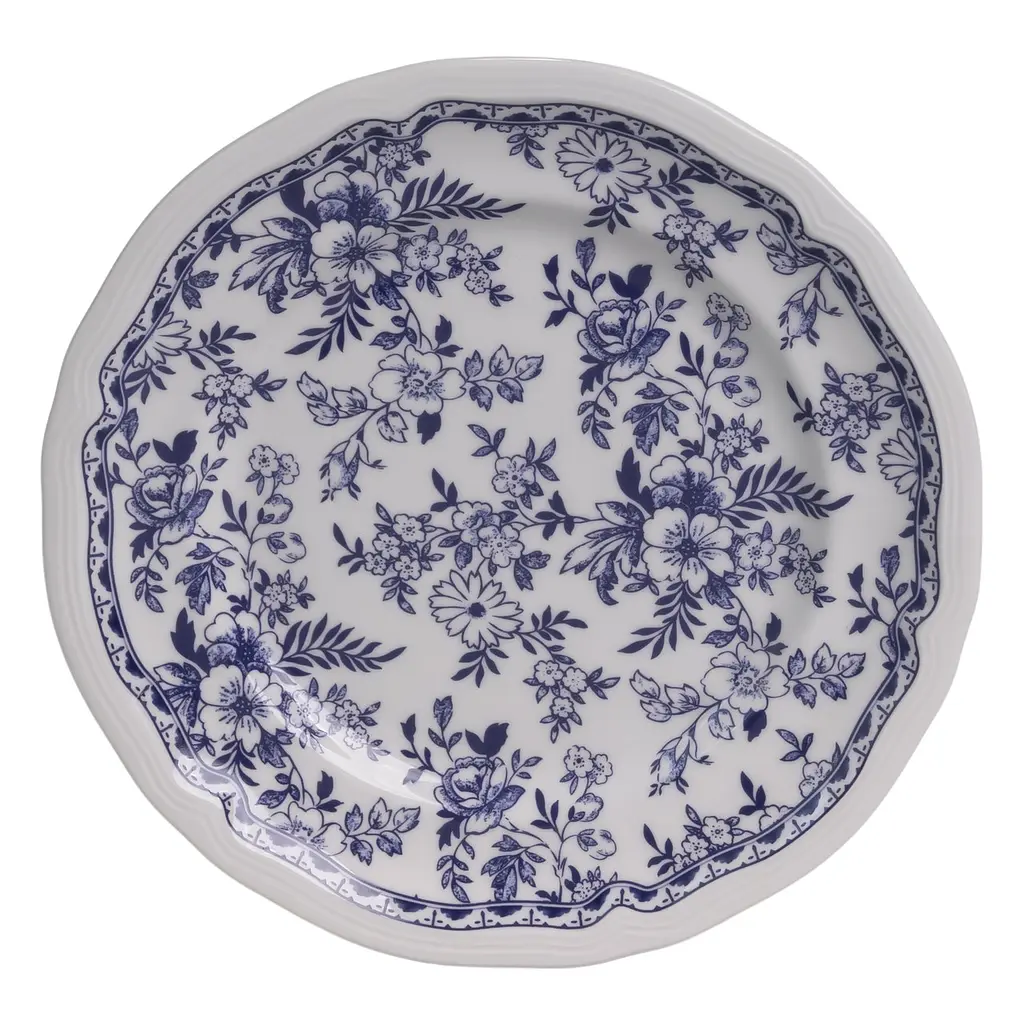 Столовый набор посуды тарелок 16 штук на 4 персоны Bissi фарфоровый Синий Yiwu YY78-1A - фото 6