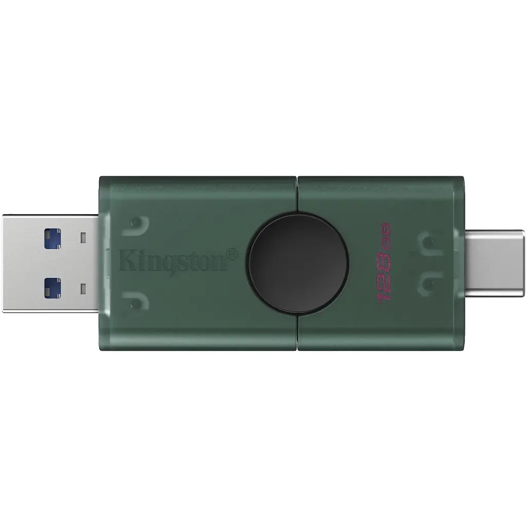 USB Flash Kingston DataTraveler Duo 128GB USB Type-A/ USB Type-C Black/Green, Retail - фото 3