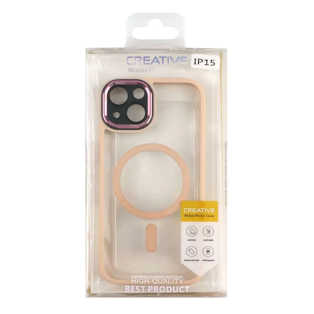 Чохол Creative TPU PC Metal Calais MagSafe Apple iPhone 15 Pink - фото 2