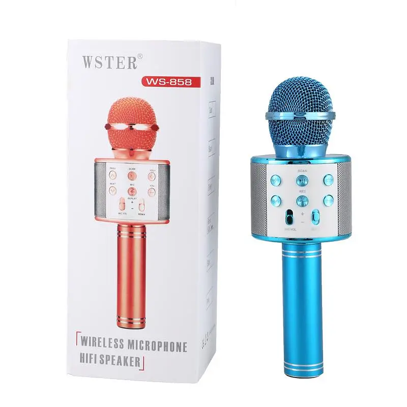 Караоке мікрофон wster ws 858 блакитний WSTER teh0032275 - фото 2