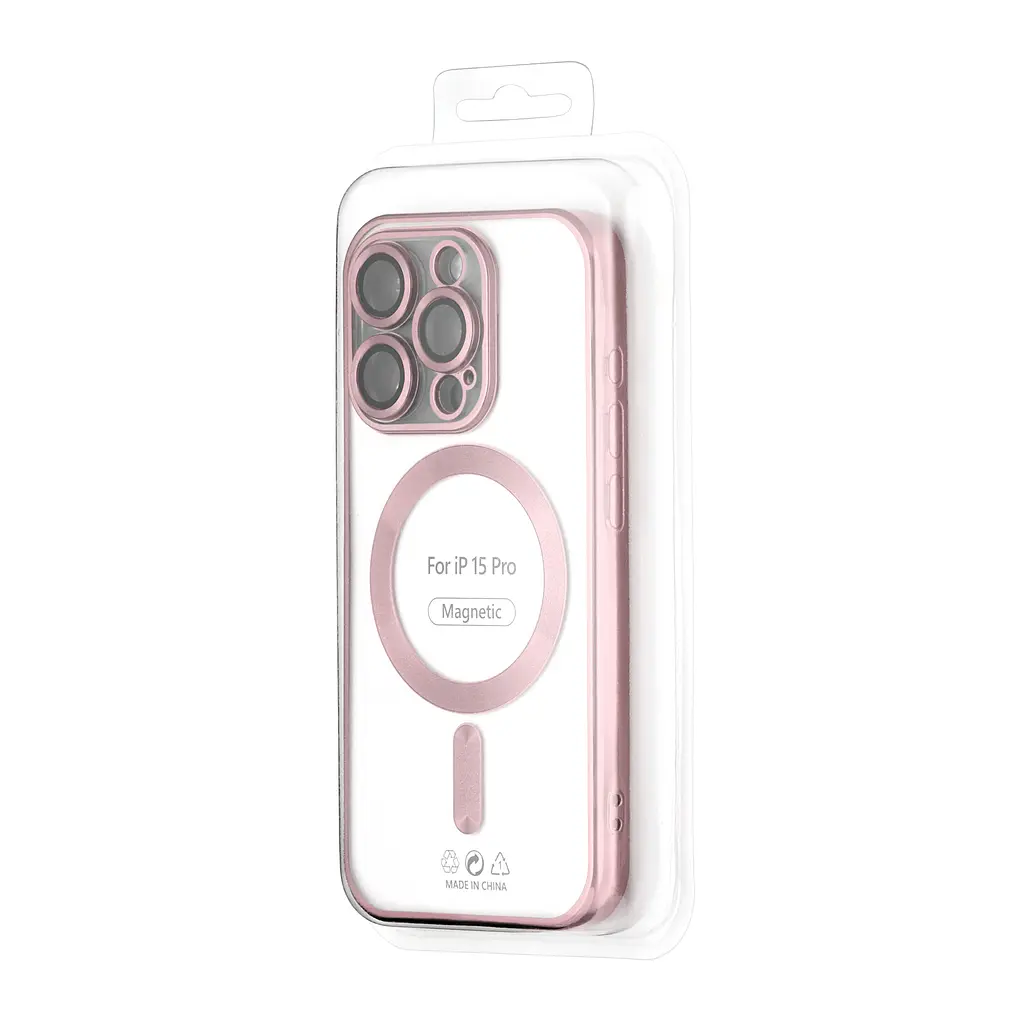 Чохол Ductil Metallic Edge with MagSafe (Protected Camera & Lens) iPhone 15 Pro Pink - фото 2