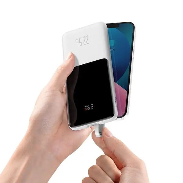 Портативна батарея Powerbank Baseus Elf Digital Display Fast Charge 10000 mAh 22.5W PPJL010002 White - фото 5