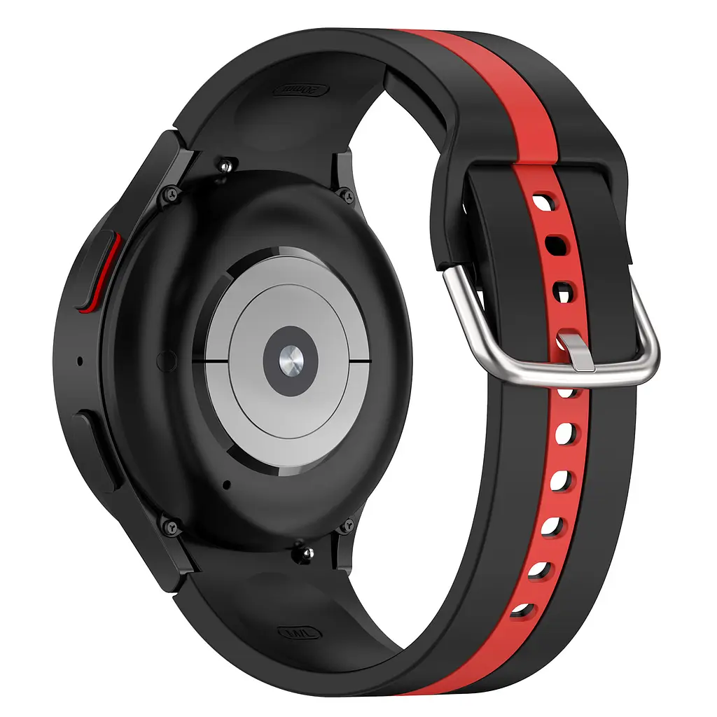 Браслет D2 для Samsung Galaxy Watch 6 Classic 43mm 6 Classic 47mm - чорно-червоний ширина кріплення 20мм силікон Watchbands (W16-6WB60441392) - фото 2