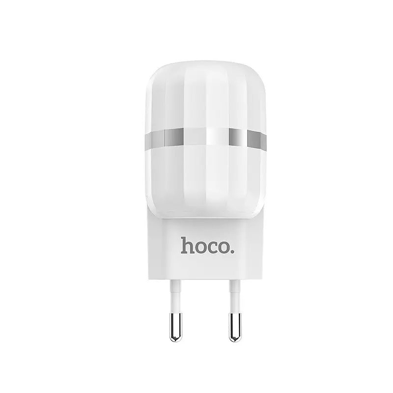 Адаптер мережевий Hoco Wisdom C41A зарядний на 2USB-виходи біле - фото 2