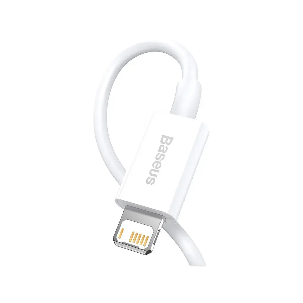 Дата кабель USB 2.0 AM to Lightning 1.0m 2.4A white Baseus (CALYS-A02) - фото 3