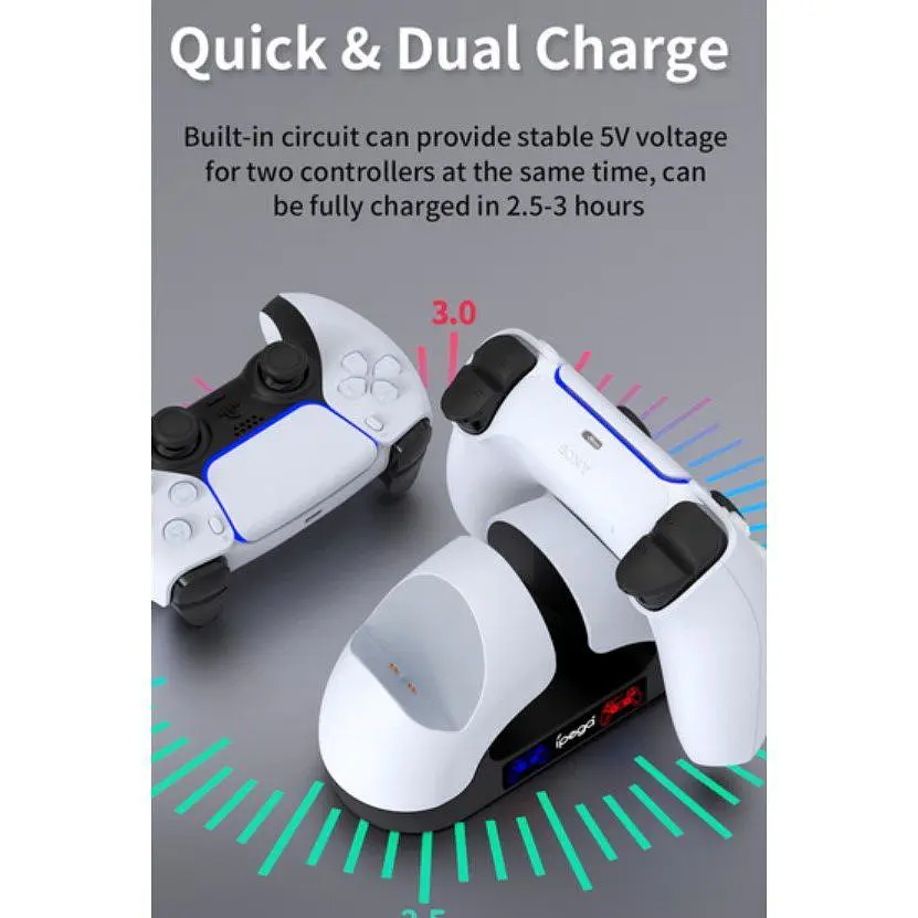 Заряджання для джойстиків PS5 DualSense — зарядна станція IpegaAL5008 - фото 8