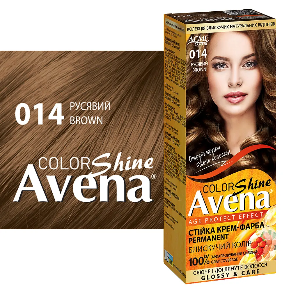 Cтійка крем-фарба для волосся Avena Shine Color Русявий 014  - фото 2
