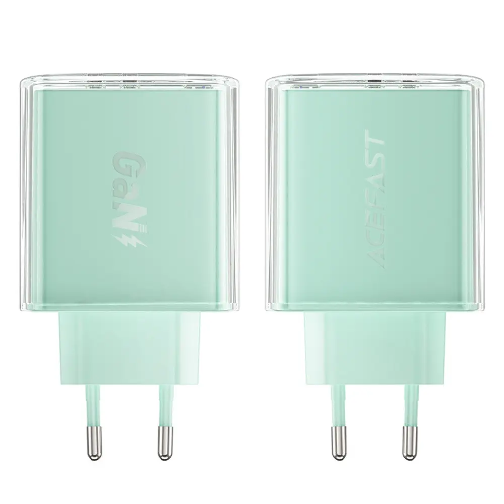 Мережевий зарядний пристрій Acefast A45 USB/2 Type-C QC PD PD65W GaN бірюзовий - фото 4