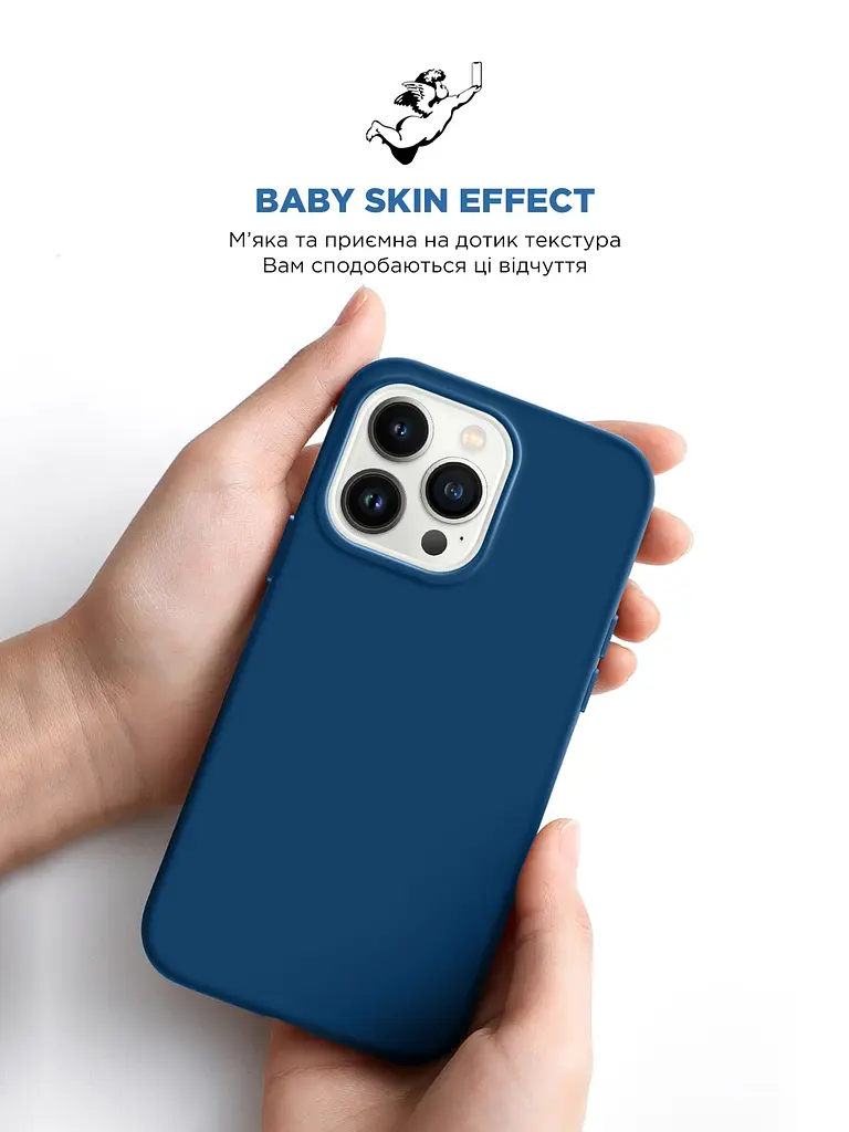 Силиконовый чехол для Apple iPhone 14 Pro, ICON2 Case, синий, противоударный, панель, защита всего корпуса, матовая поверхность Soft Touch, выступает над дисплеем, совместим с защитными стеклами и пленками, с микрофиброй, ArmorStandart (ARM63603) - фото 8