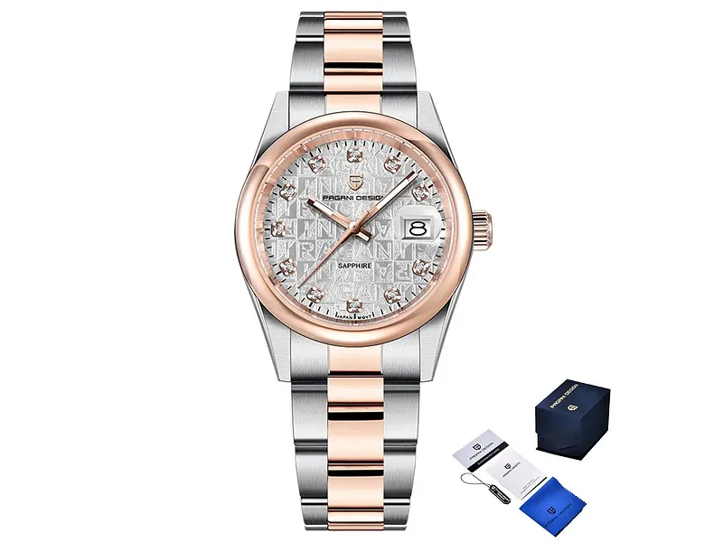 Чоловічий наручний годинник PD-1794M Silver-Rose Gold-White Pagani Design acs0031243 - фото 2