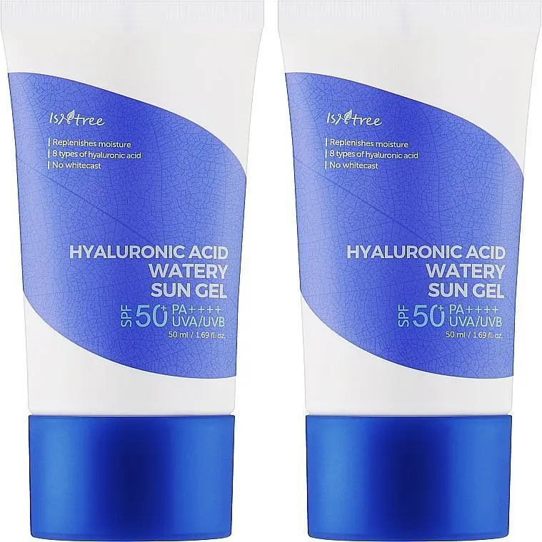 Набір легких зволожуючих сонцезахисних гелів Isntree Hyaluronic Acid Watery Sun Gel х2 SPF/СПФ 50+ PA++++ - фото 2