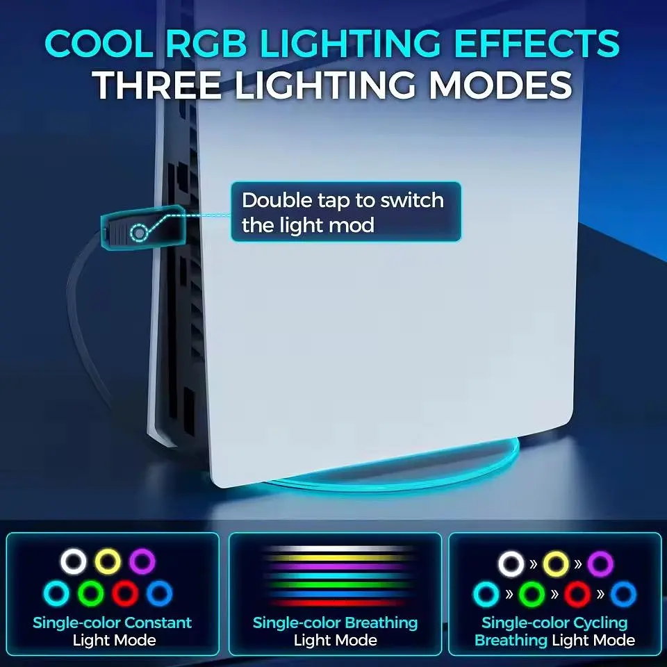 Підставка для консолі IINE L986 RGB для PS5/PS5 Slim [163608] - фото 6