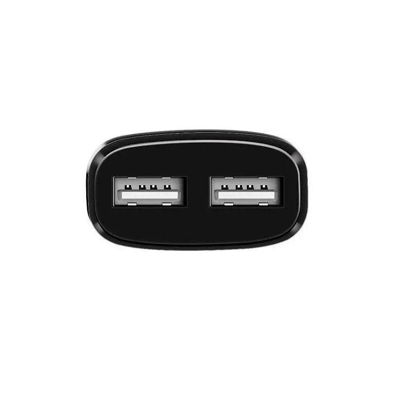 Мережевий зарядний пристрій 2USB Hoco C12 2.4A Black + USB Cable iPhone 6 - фото 4