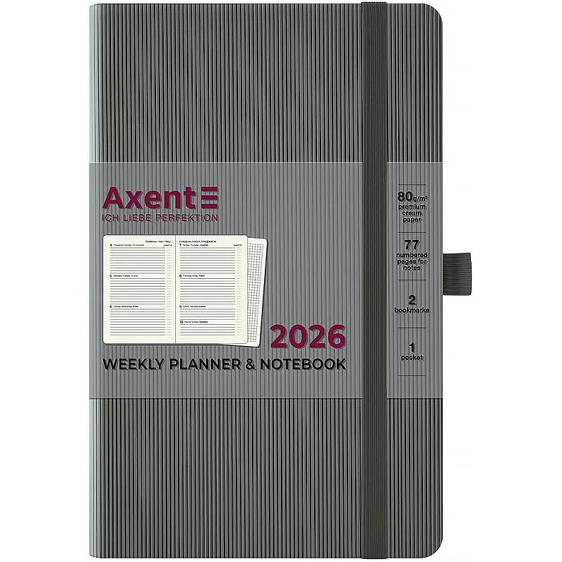 Щотижневик Axent 2026 Partner Lines 125 x 195 мм сірий (8515-26-03-A) - фото 2