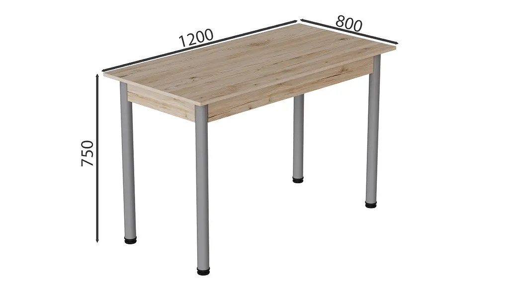 Стол кухонный Ferrum-decor Бенита 75x120x80 Серый ДСП Сан-Марино 16мм (FRD-105648) - фото 4