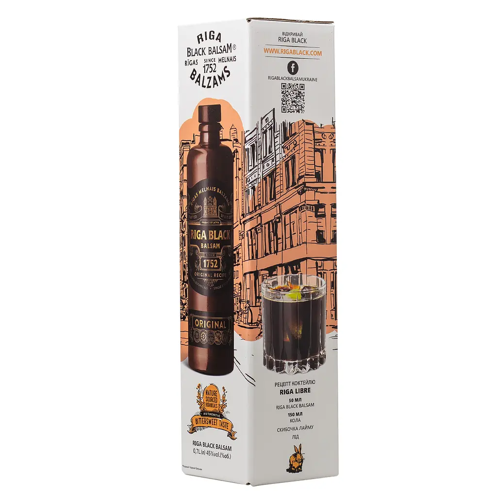 Бальзам Riga Black Balsam 45% 0.7 л в подарочной упаковке - фото 3