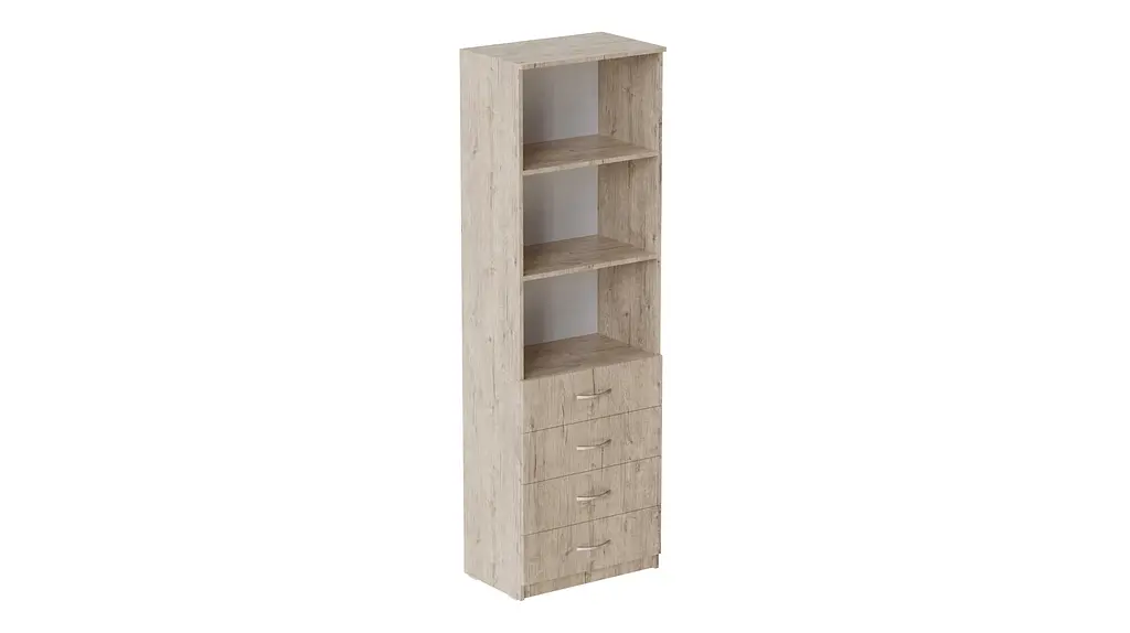 Шафа Анжело Ferrum-decor на 3 полиці з 4 ящиками 1900x600x380 ДСП Дуб Сан-Марино 16 мм (FRD-104984) - фото 2