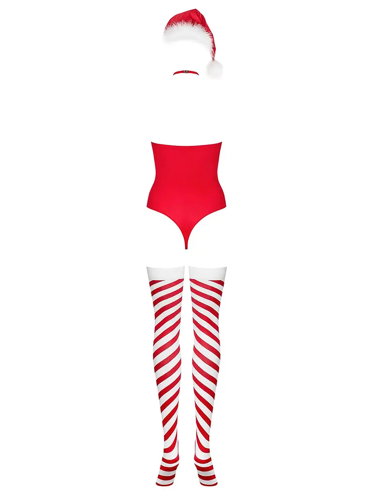 Еротичний боді Obsessive Kissmas L/XL червоний - фото 5