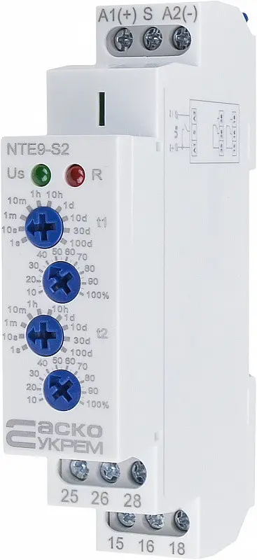 Реле часу асиметричного циклу NTE9‑S2 AC/DC 12‑240V АСКО‑УКРЕМ (A0010240008) - фото 2