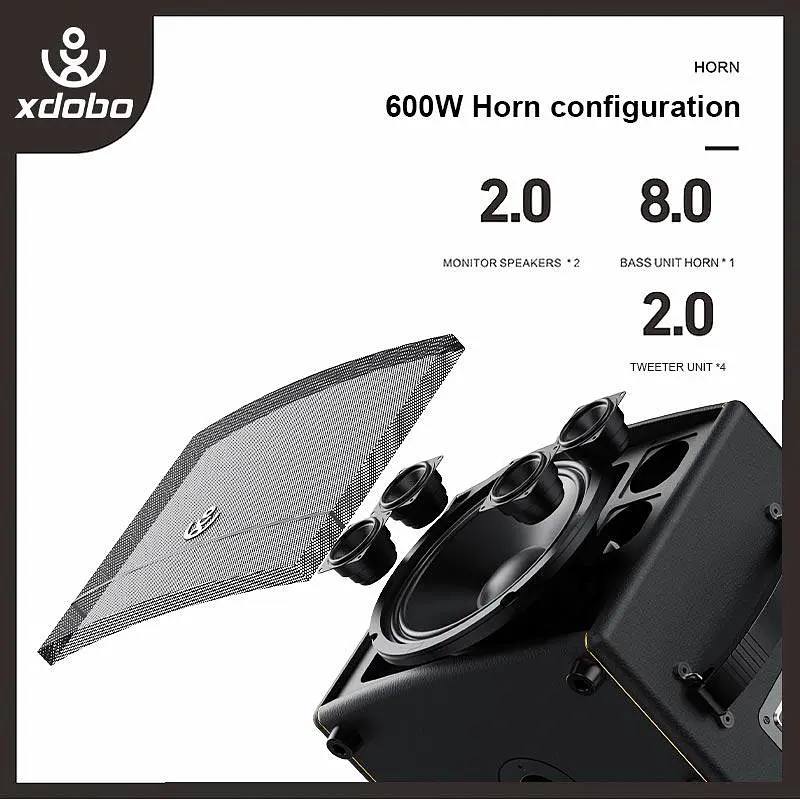 Портативна акустика Xdobo BMTL Artist 300W з пультом бездротова - фото 4
