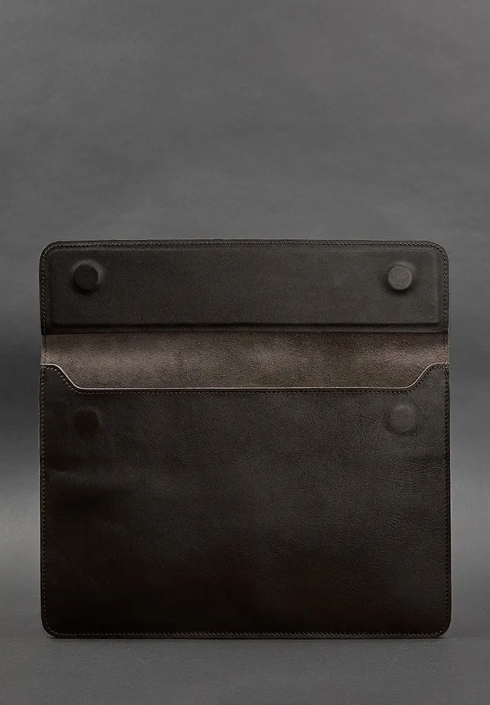 Кожаный чехол-конверт BlankNote на магнитах для MacBook 13 Темно-коричневый - фото 3