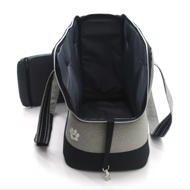 Сумка-переноска для маленьких собак и кошек Zoo-hunt Балу серая №0 23х35х28 см - фото 3