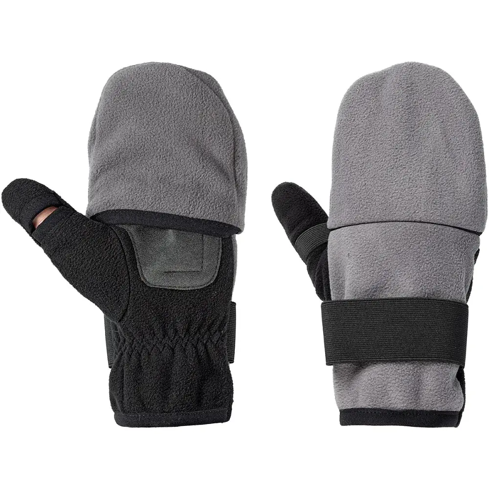 Перчатки Viking Fishing Ice Pro Gloves M (fleece) 5 cut finger+cover Grey-graphite - фото 2