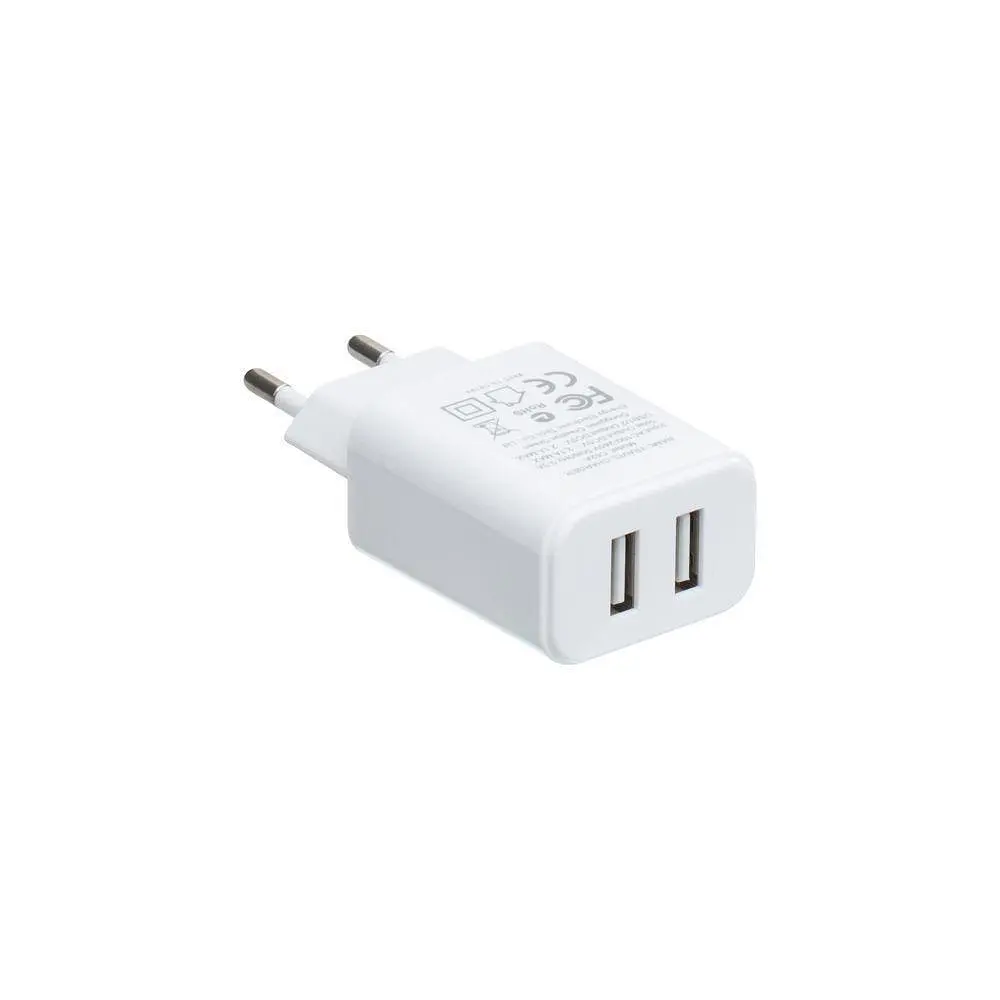 Мережевий зарядний пристрій 2 USB Hoco C62A 2.1 A White + USB Cable iPhone 8 - фото 2
